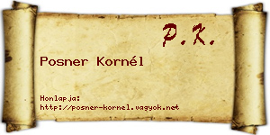 Posner Kornél névjegykártya